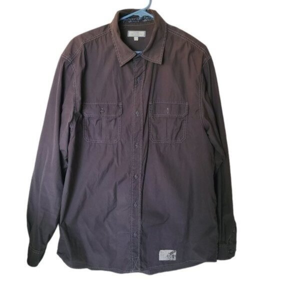 Old Navy Gray Long Sleeve Button‎ Down Shirt L - Picture 1 of 15